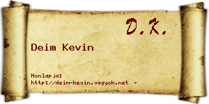 Deim Kevin névjegykártya